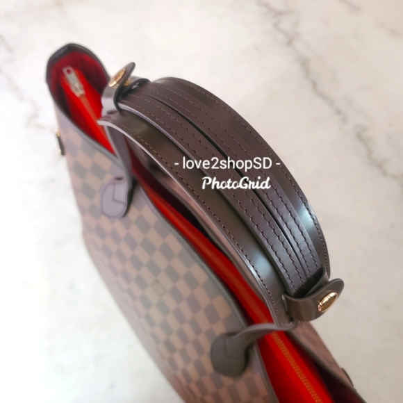 Dark brown leather shoulder pad for LV Neverfull Damier Ebene Leather Straps - Picture 5 of 6